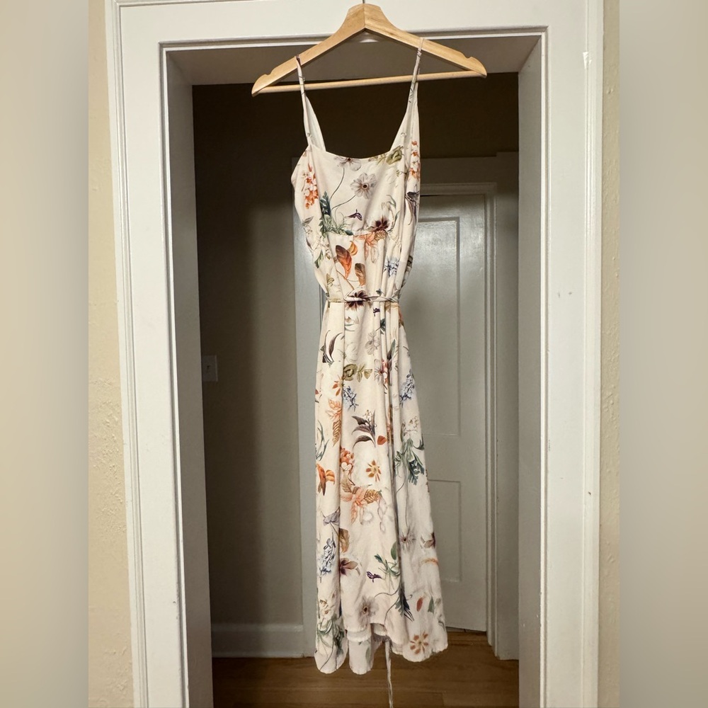 Floral Wrap Dress Washable silk amour vert